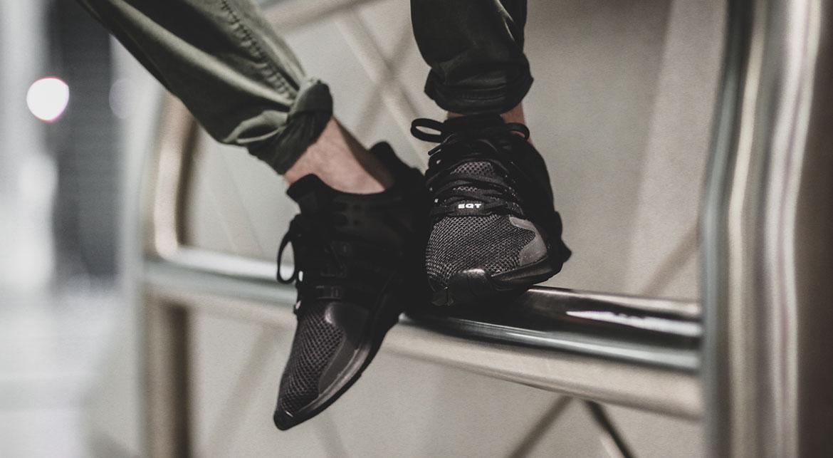 Adidas eqt support adv black on feet shop